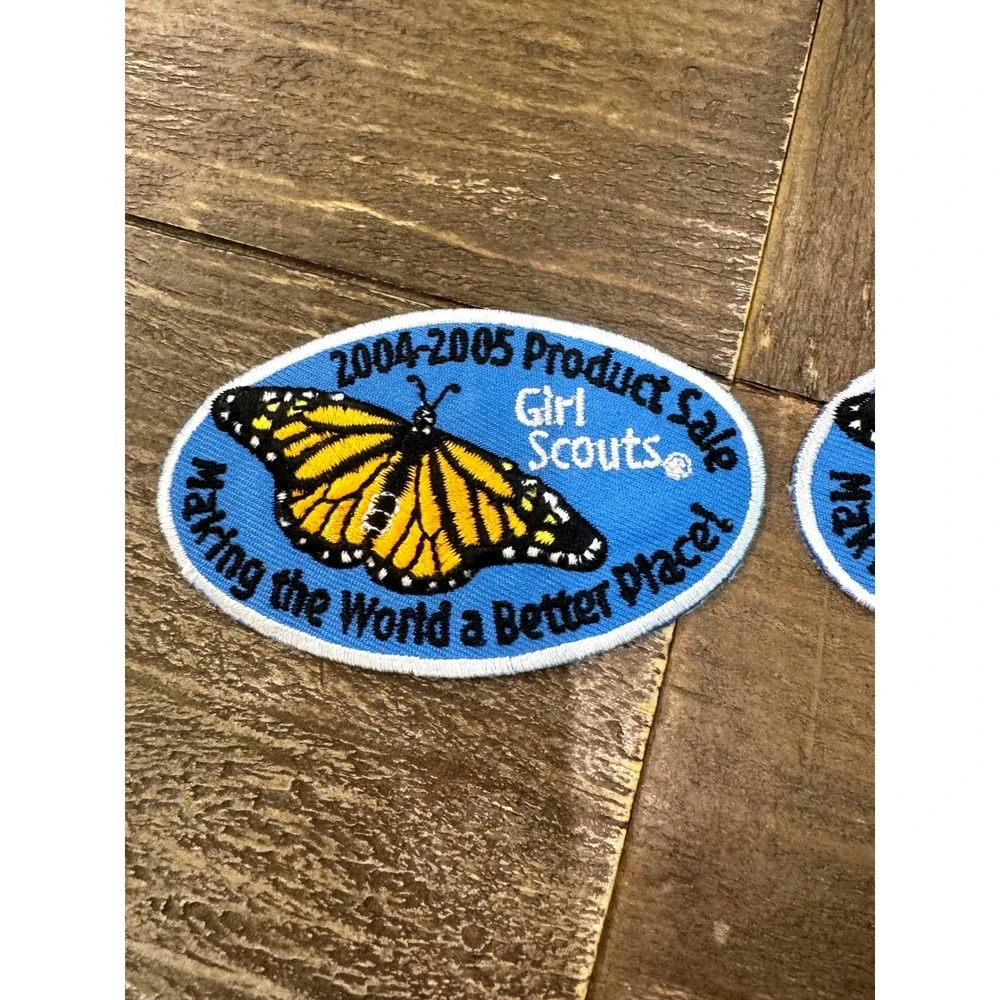 Girl Scouts 2004-2005 Product Sale Patch Lot of 2 Monarch Butterfly GSUSA